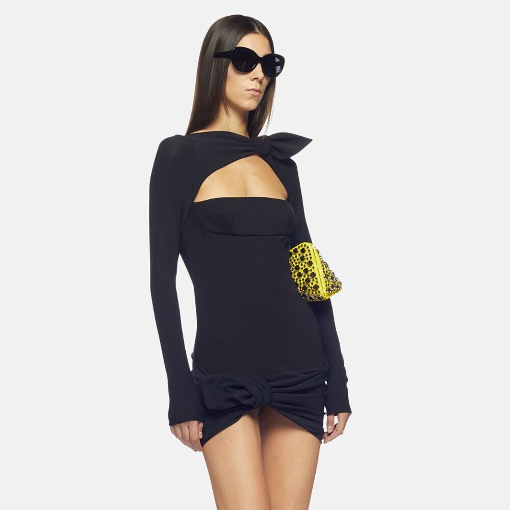 The Attico Donnie Mini Dress NWT Cutout Jersey Long Sleeve